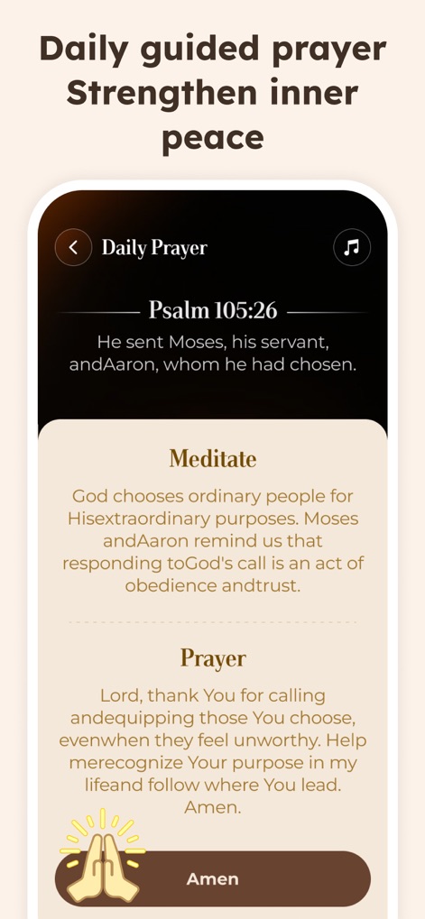 BibleCare:Verses,Prayers&Chat - Users can engage with structured guided prayers that include relevant Bible verses and meditative prompts for deeper reflection.