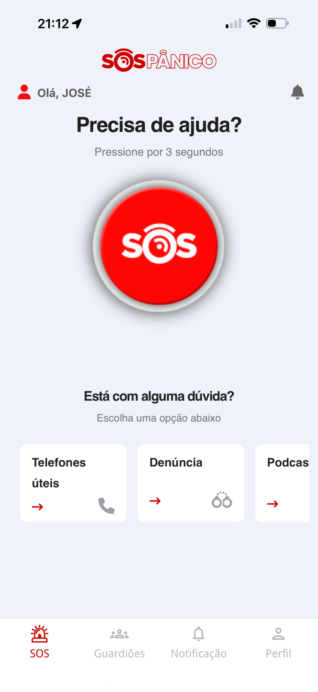 SOS Pânico: Segurança é tudo
