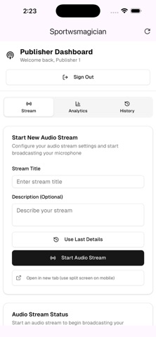 Sportsmagician Audio screenshot