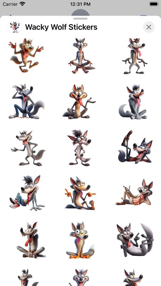 #1. Wacky Wolf Stickers (iOS) بواسطة: Paul Scott
