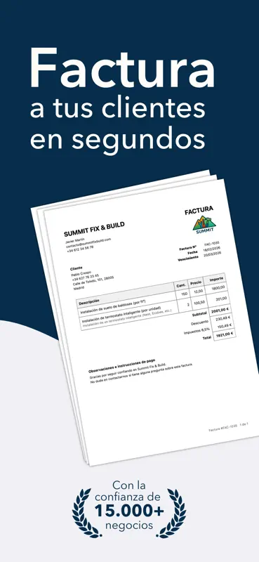 Invoice Maker - Facturas screenshot 1 of 10