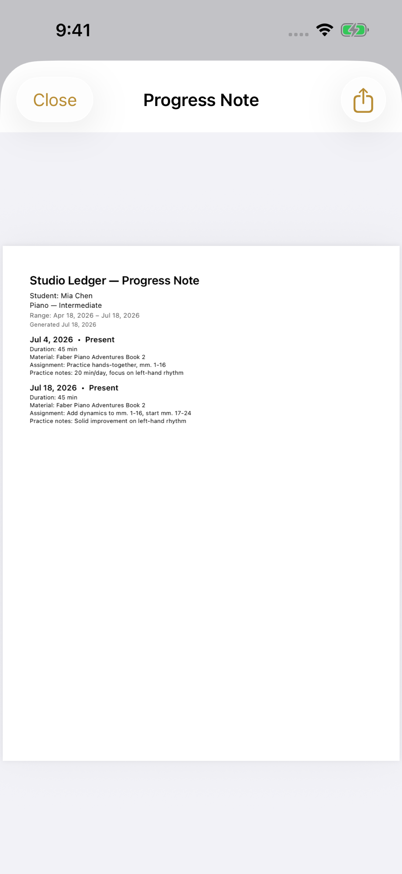 Studio Ledger: Music Teacher screenshot 4