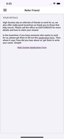 High Society Staff App 6.0 screenshot