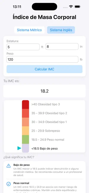 Indice de Masa Corporal screenshot 4