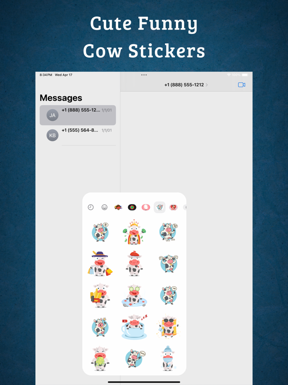 Screenshot #5 pour Cute Funny Cow Strickers