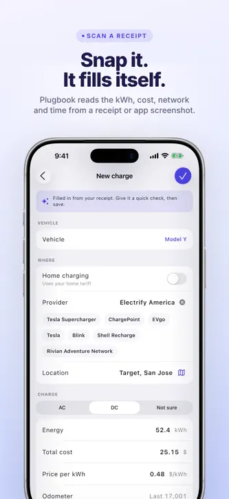 Plugbook: EV Charging Log screenshot 2