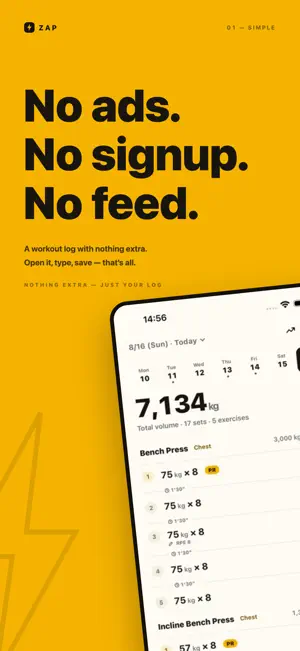 Simple Workout Log, Gym, 1RM screenshot 1