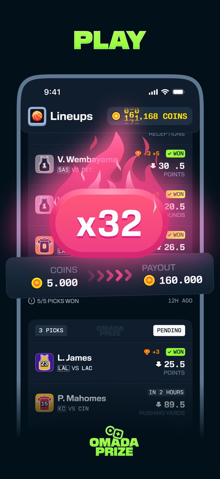 OmadaPrize: Game Sports Picks iphone screenshot 2