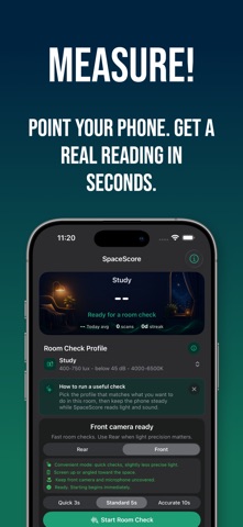 SpaceScore: Room Light & Noise screenshot