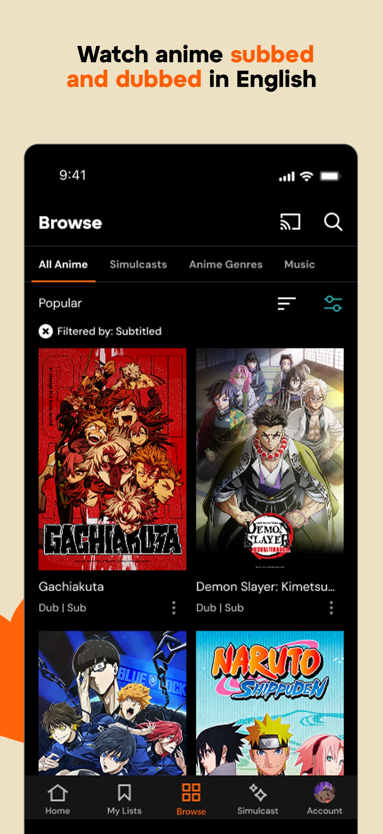 Crunchyroll screenshot