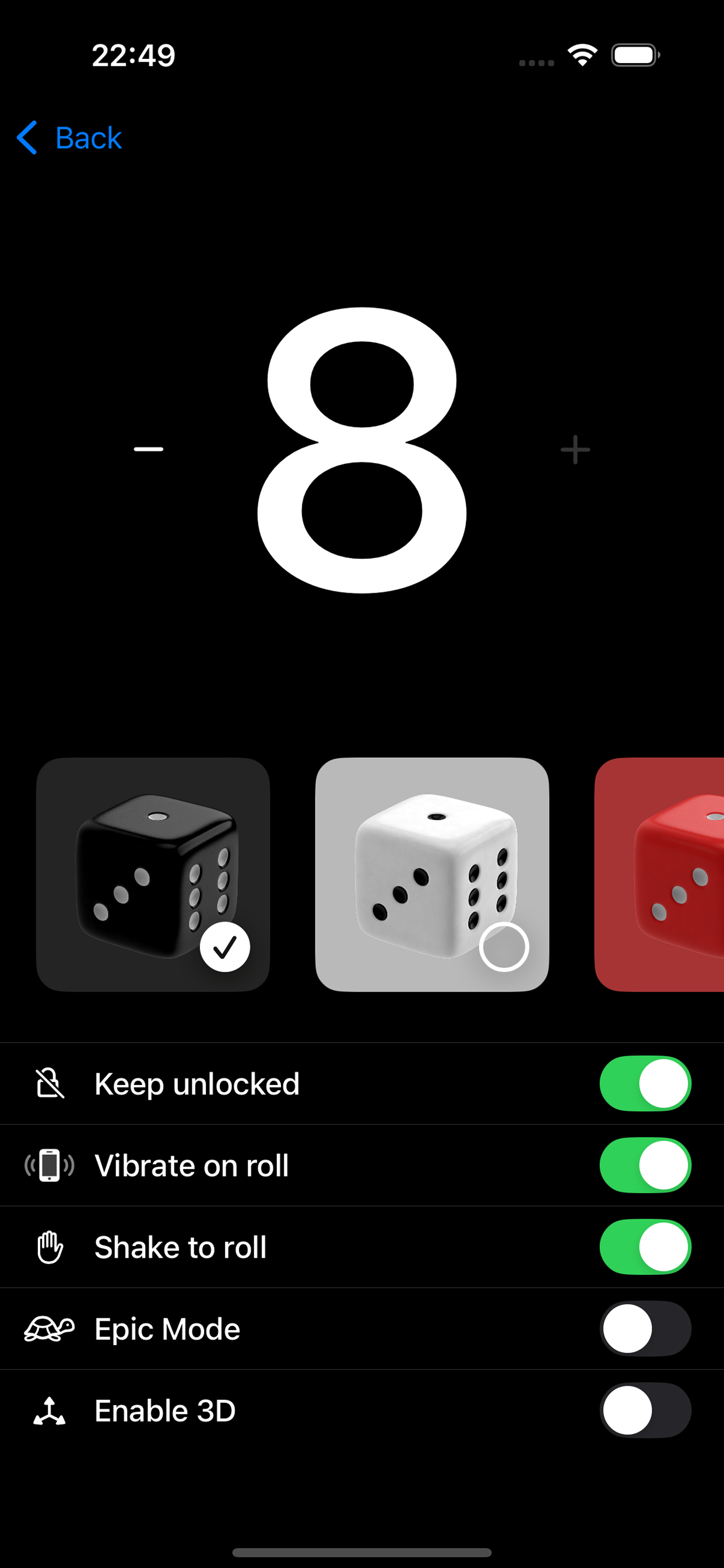 Black dice