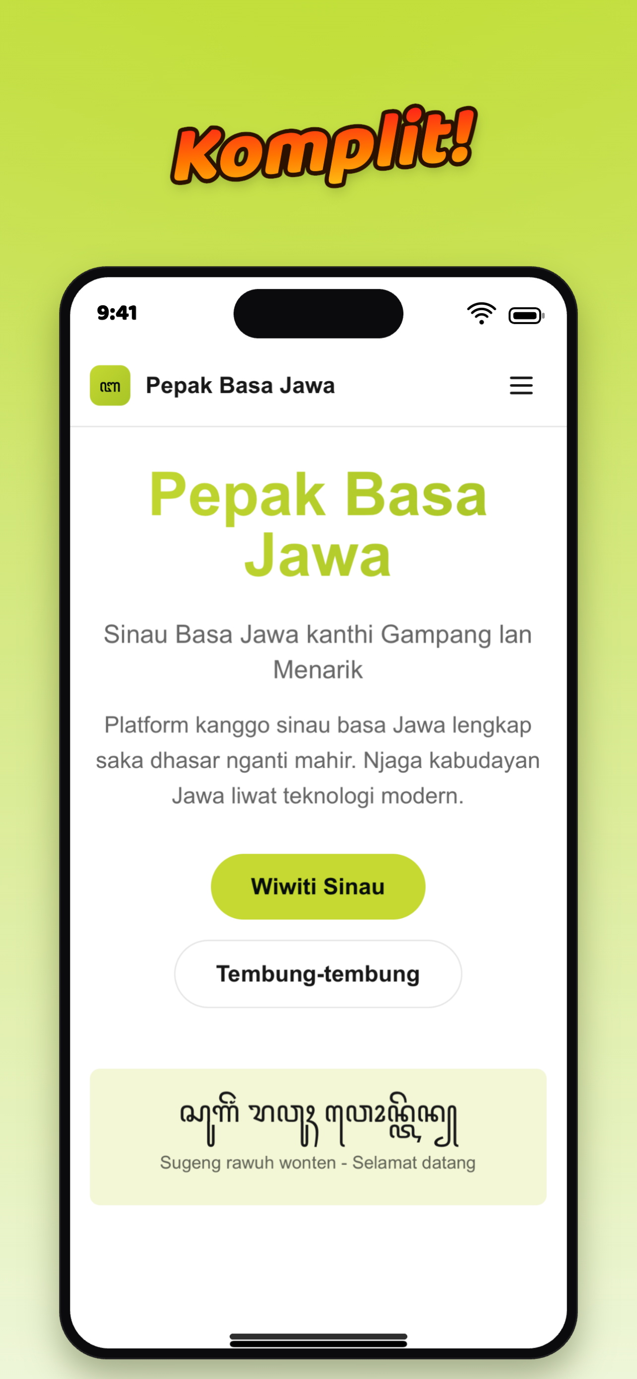 PBJ Komplit Javanese Language