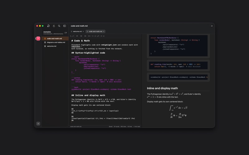 Glassmark - Markdown Editor screenshot