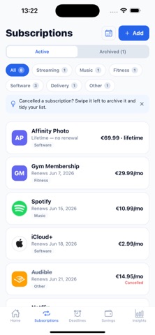 Expiria: Subscription Saver Screenshot 3 of 6