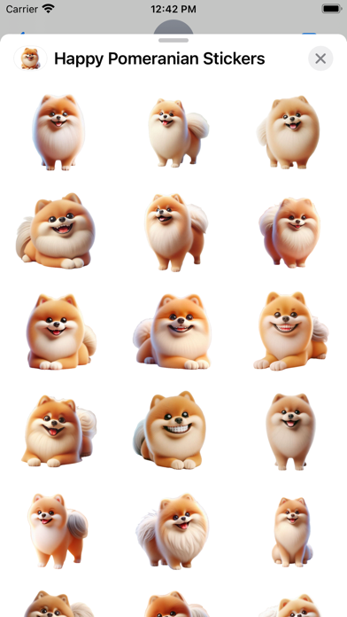 Screenshot 1 of Happy Pomeranian Stickers App