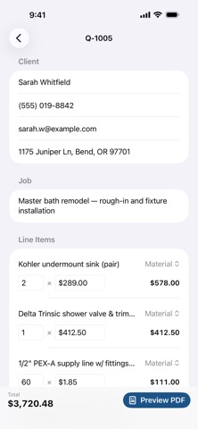 QuoteCraft: Contractor Quotes screenshot