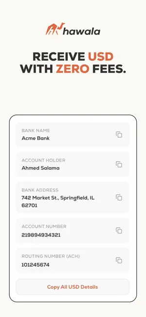 Hawala - Global USD Account screenshot 2