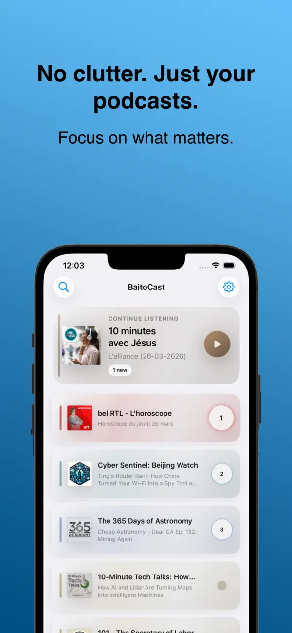 Screenshot #1 pour BaitoCast: Private Podcast