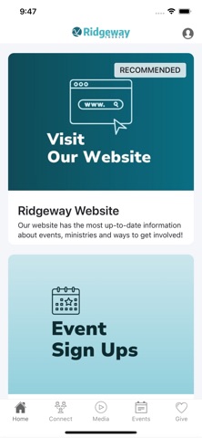 Ridgeway Church app screenshot