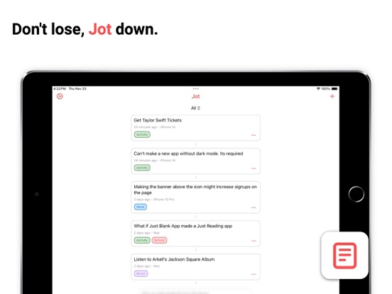 Screenshot #4 pour Just Jot App