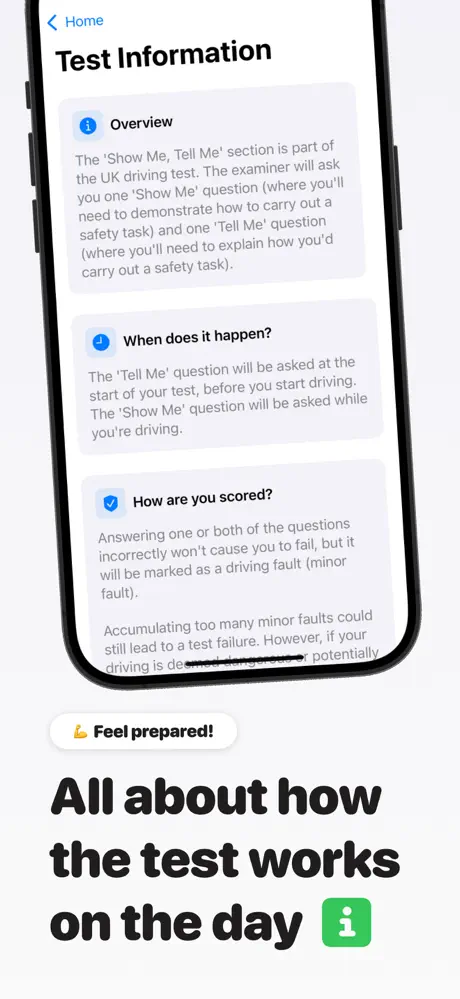 Show Me Tell Me Test Kit 2026 screenshot 5