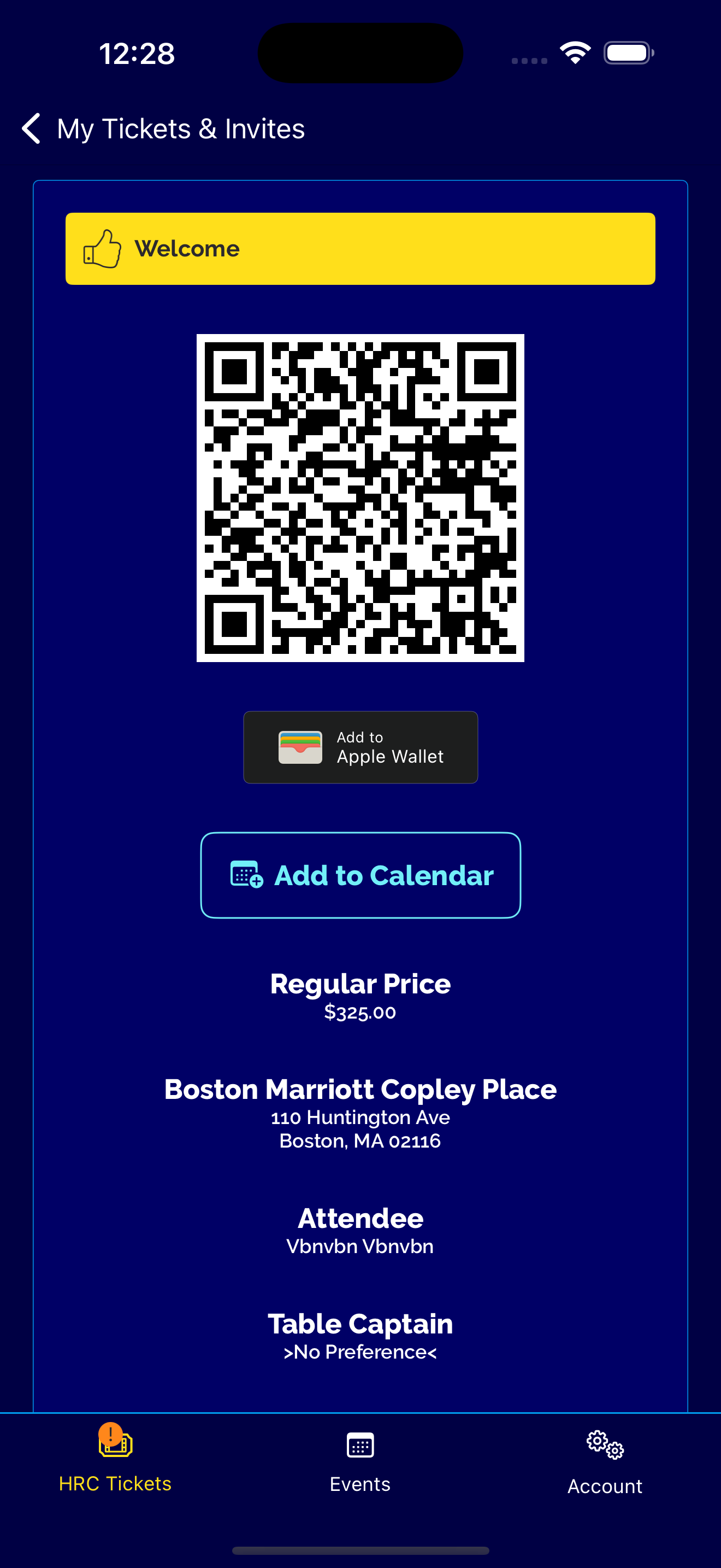 HRC Tickets