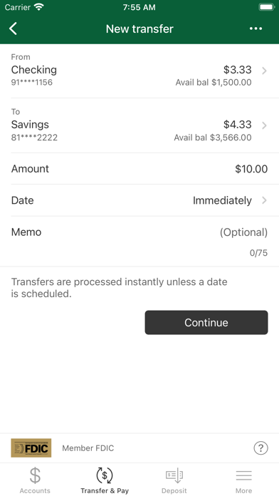 Cedar Valley Bank Mobile Bkg Screenshot