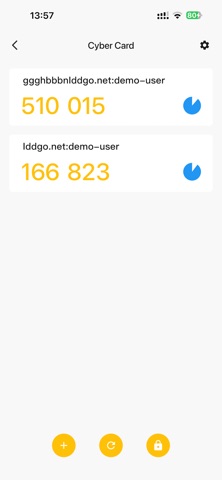 CyberCard iPhone screenshot