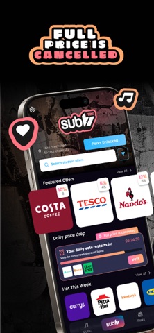 SUBTV PERKS: Student Discounts app screenshot