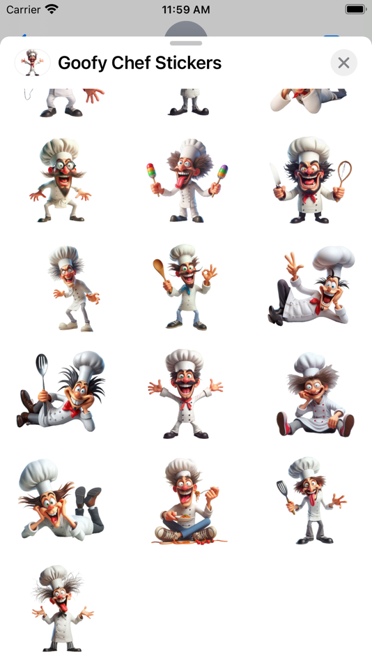 #3. Goofy Chef Stickers (iOS) Podle: Paul Scott