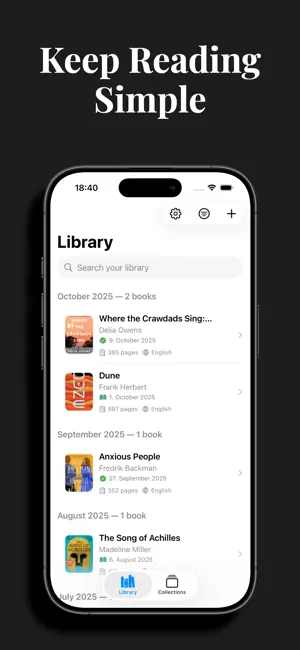 MiniLib: Book Tracker screenshot 1