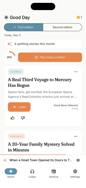 Good Day: Positive News App screenshot 1