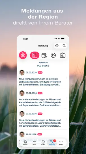 Screenshot von Agrar Wetter auf dem iPhone 7
