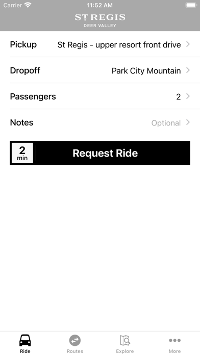 St Regis Deer Valley Chauffeur Screenshot