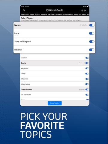 Democrat Herald iPad screenshot