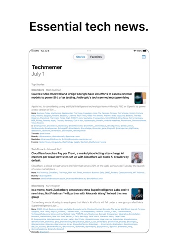 Techmemer iPad screenshot