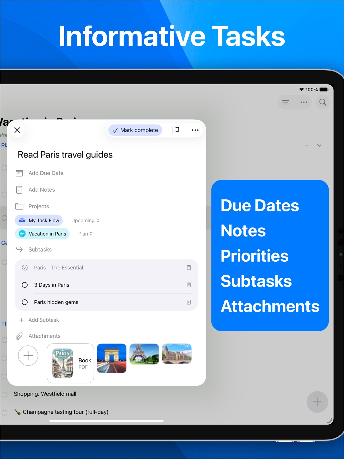 Task Flow: Tasks & Checklists ipad screenshot 2