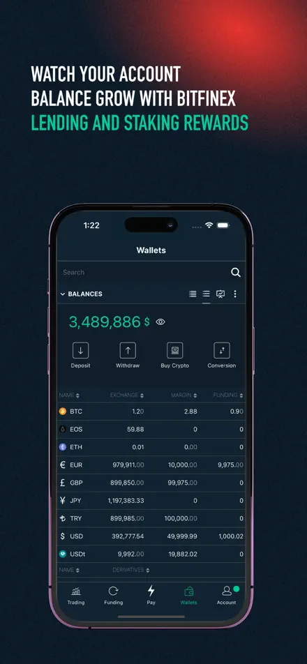 Bitfinex app screenshot 4