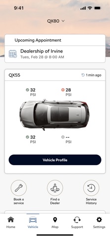 MyINFINITI App iPhone screenshot