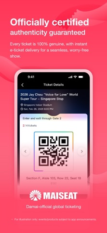 MAISEAT: Global event tickets iPhone screenshot