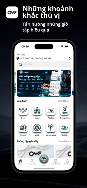 OmiFit - Đặt lịch tập thể thao screenshot 1