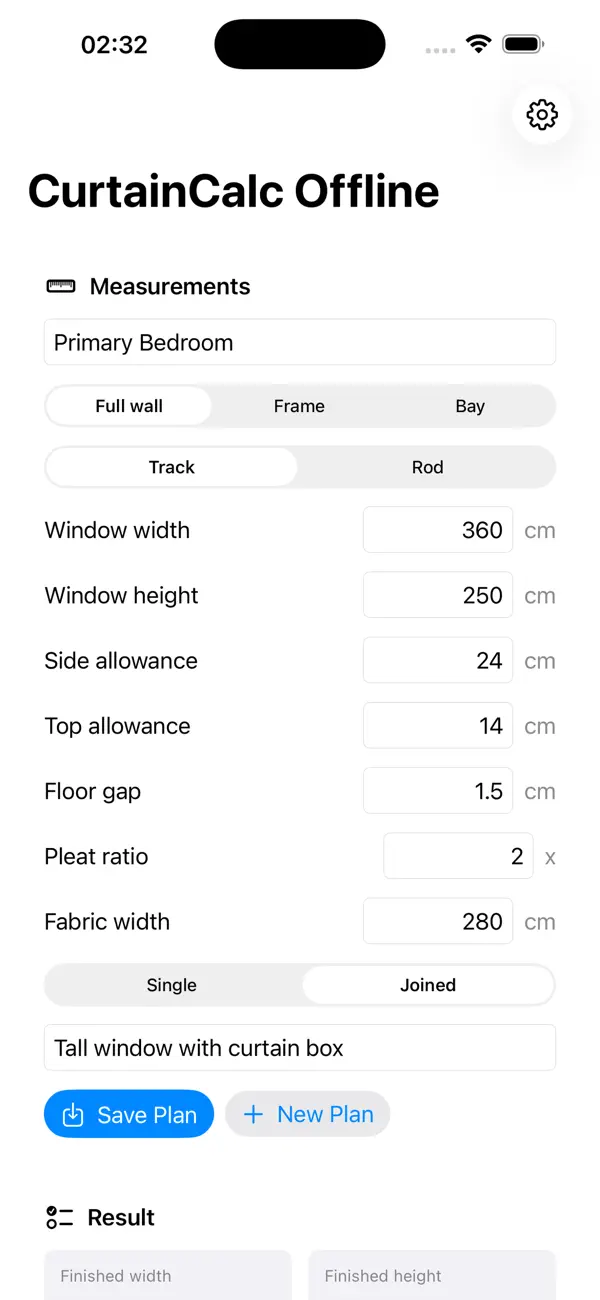 Screenshot #2 pour Calculateur de Rideaux2026