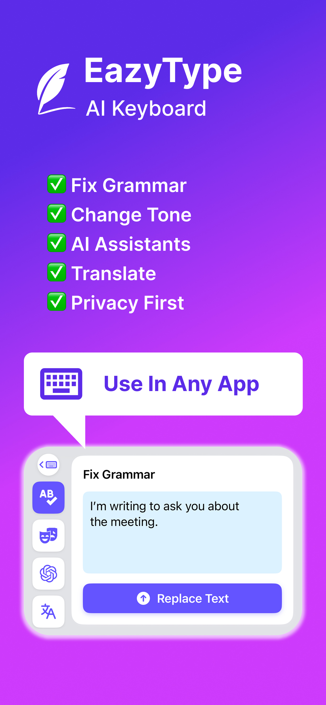 EazyType - AI Writing Keyboard