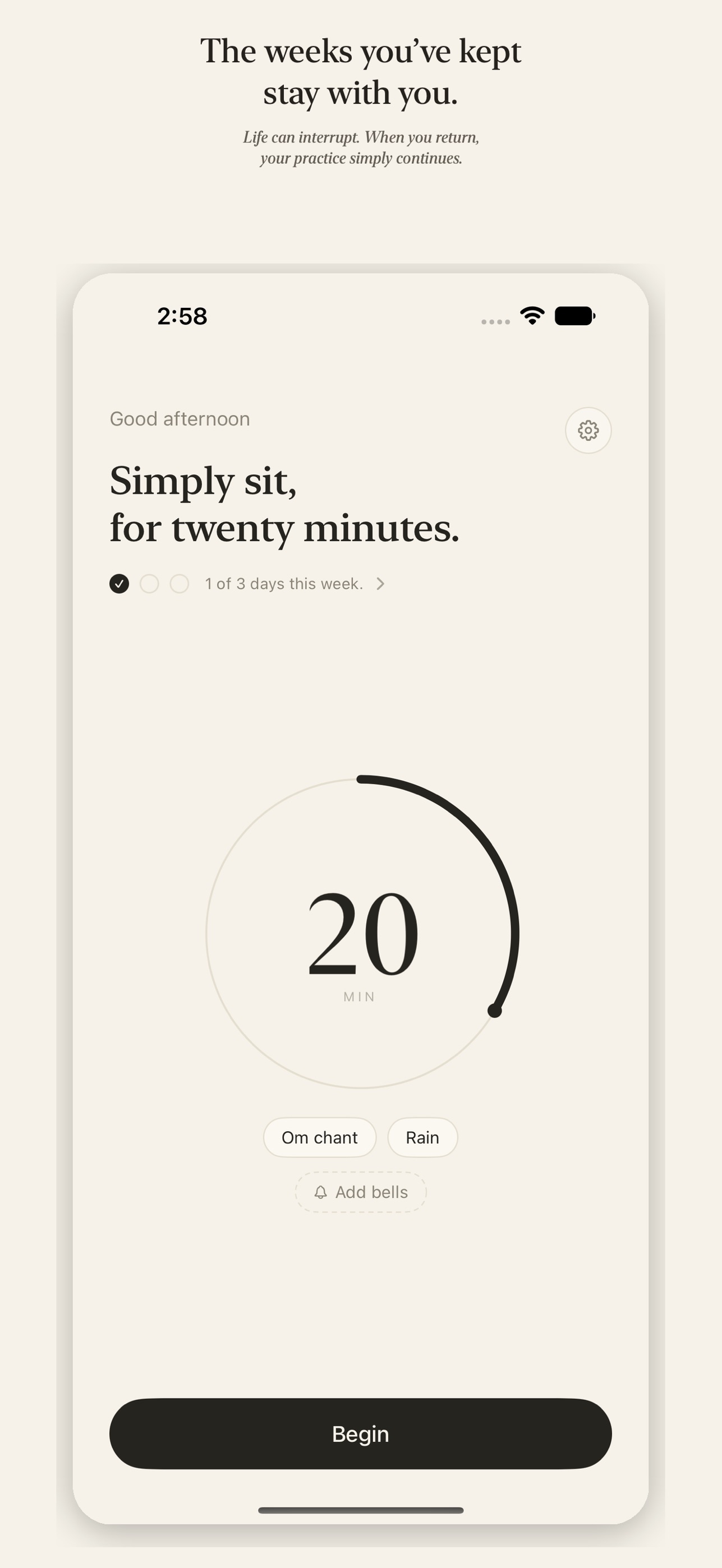 Screenshot 1 of SimplySit: Meditation Timer