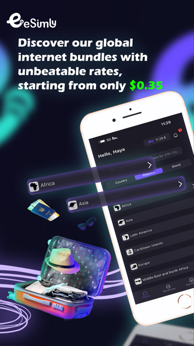 eSimly: eSIM Internet & Travel Screenshot