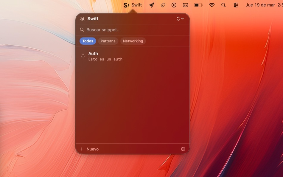 #2. Stackbar - Code Snippets (macOS) Por: Ivan Andres Venegas Muniz