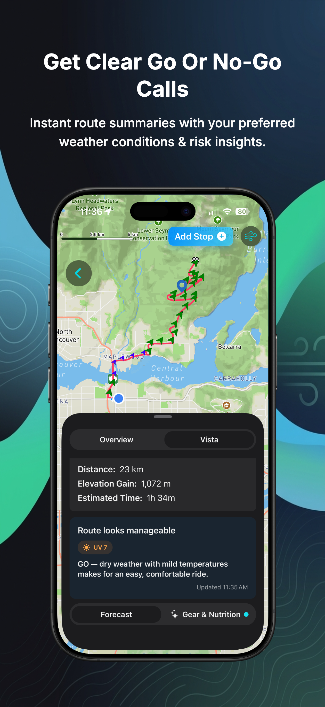 Brezza: Cycling Weather & Plan screenshot 3