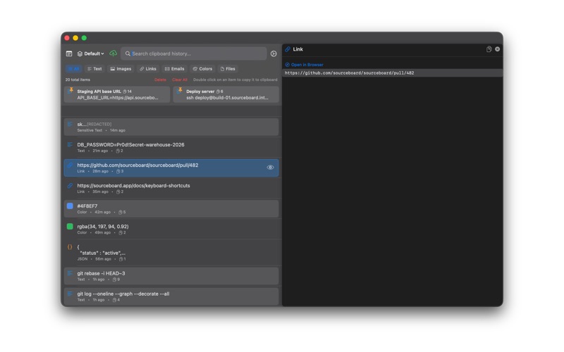 SourceBoard Clipboard Manager screenshot