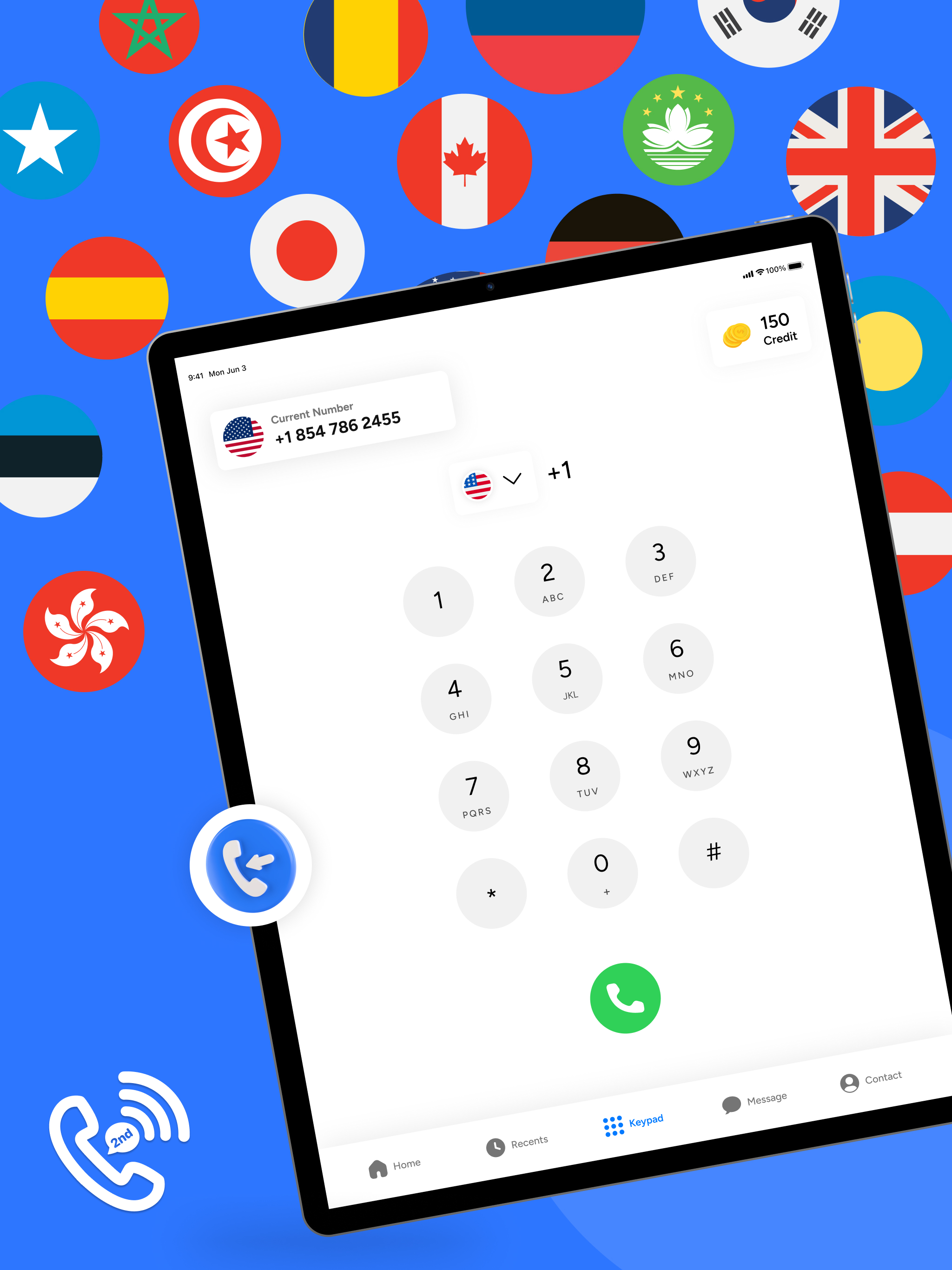 Second line: 2nd Phone Number・ screenshot 10