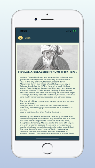 Screenshot #2 pour Rumi Quotes Offline